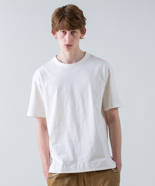 rehacer(レアセル)の「rehacer / Aged Cotton Flower Hem S/S CS / エイジド コットン フラワーヘム ショートスリーブカットソー(Tシャツ/カットソー・メンズ・ブルー/ベージュ/ブラック/ホワイト・MEDIUM/SMALL/X-LARGE/LARGE)」の16枚目の写真