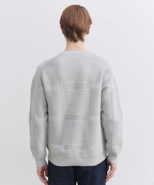 TAKEO KIKUCHI（タケオキクチ）の「畦編みチェック プルオーバーニット（ニット/セーター・メンズ・ライトグレー/ブラック・02/03/04）」の8枚目の写真