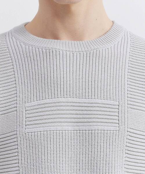 TAKEO KIKUCHI（タケオキクチ）の「畦編みチェック プルオーバーニット（ニット/セーター・メンズ・ライトグレー/ブラック・02/03/04）」の9枚目の写真