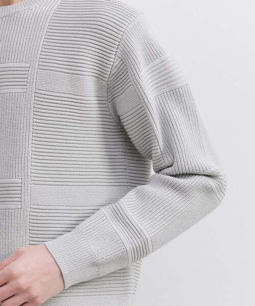 畦編みチェック プルオーバーニット（ニット/セーター）｜TAKEO
