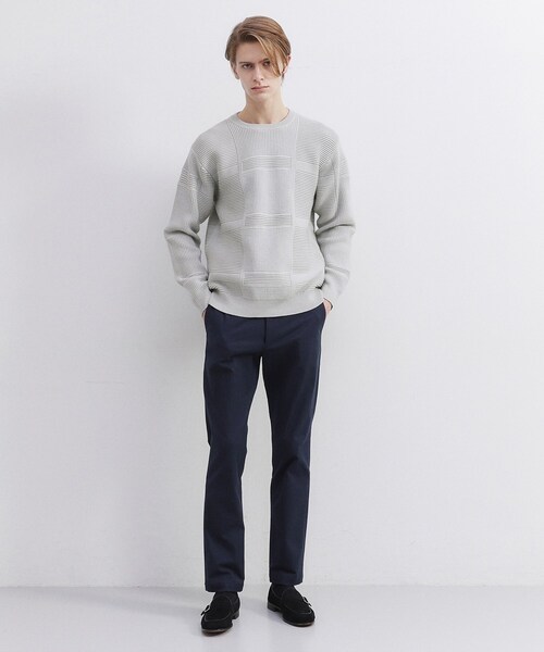 TAKEO KIKUCHI（タケオキクチ）の「畦編みチェック プルオーバーニット（ニット/セーター・メンズ・ライトグレー/ブラック・02/03/04）」の18枚目の写真