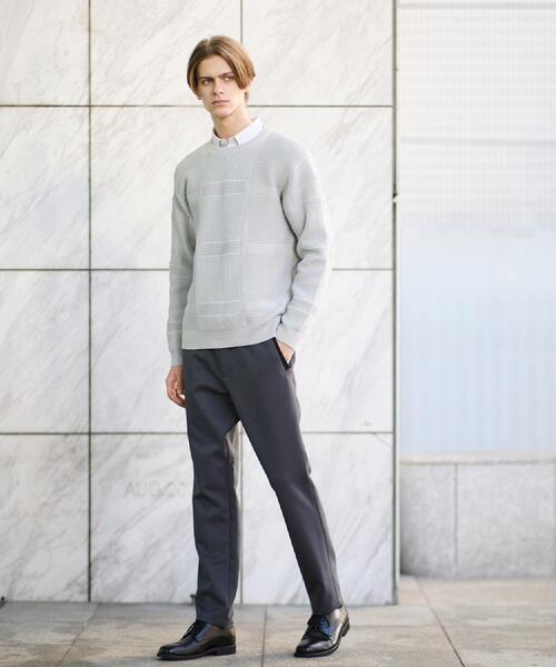 畦編みチェック プルオーバーニット（ニット/セーター）｜TAKEO