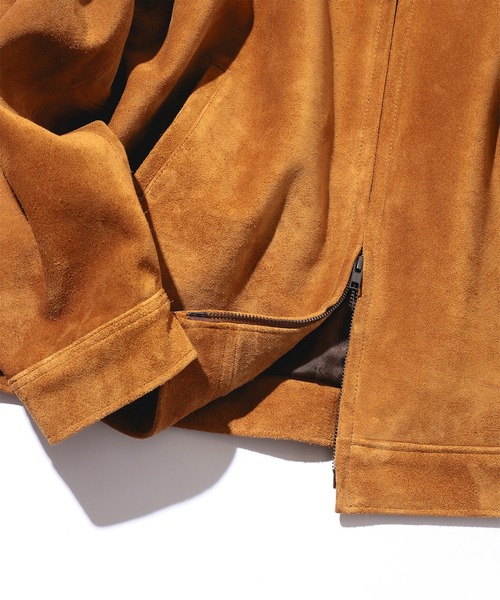 BEAMS(ビームス)の「スエード ジップアップ ブルゾン【ワイドフィット】(ブルゾン・メンズ・ライトブラウン・M/S/L/XL)」の4枚目の写真