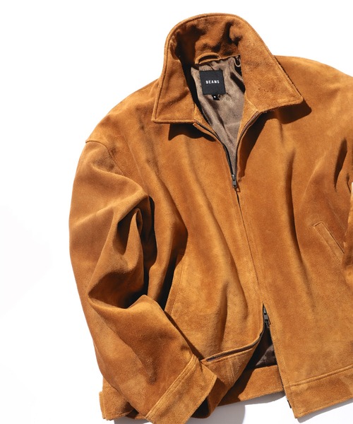BEAMS(ビームス)の「スエード ジップアップ ブルゾン【ワイドフィット】(ブルゾン・メンズ・ライトブラウン・M/S/L/XL)」の3枚目の写真