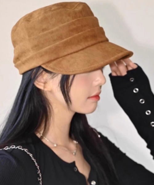 DAY CLOSET（デイ クローゼット）の「【サイズ調節可】小顔見えシルエット。スエード調キャスケット レディース（キャスケット・レディース・ブラック/ベージュ/ブラウン/キャメル/バーガンディー・ONE SIZE）」の13枚目の写真