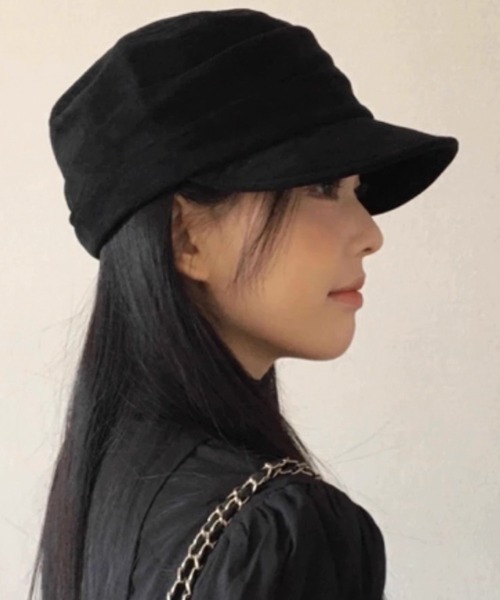 DAY CLOSET（デイ クローゼット）の「【サイズ調節可】小顔見えシルエット。スエード調キャスケット レディース（キャスケット・レディース・ブラック/ベージュ/ブラウン/キャメル/バーガンディー・ONE SIZE）」の7枚目の写真