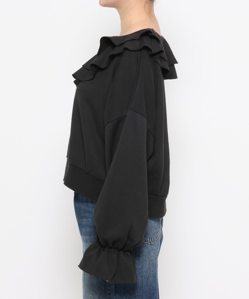 LOWRYS FARM（ローリーズファーム）の「フリルＺＩＰウラケ　636140（スウェット・レディース・グレー/アイボリー/ブラック・FREE）」の10枚目の写真