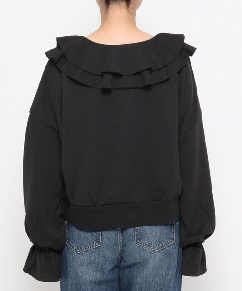 LOWRYS FARM（ローリーズファーム）の「フリルＺＩＰウラケ　636140（スウェット・レディース・グレー/アイボリー/ブラック・FREE）」の11枚目の写真