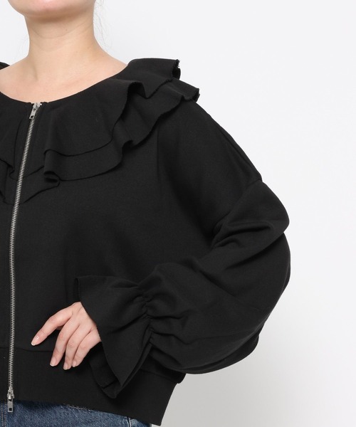 LOWRYS FARM（ローリーズファーム）の「フリルＺＩＰウラケ　636140（スウェット・レディース・グレー/アイボリー/ブラック・FREE）」の13枚目の写真