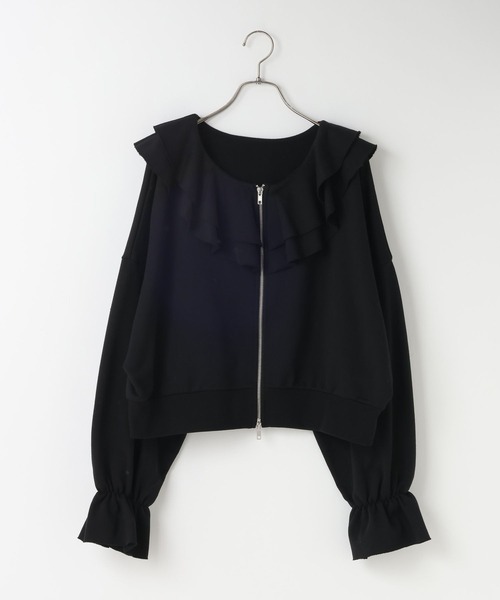 LOWRYS FARM（ローリーズファーム）の「フリルＺＩＰウラケ　636140（スウェット・レディース・グレー/アイボリー/ブラック・FREE）」の21枚目の写真