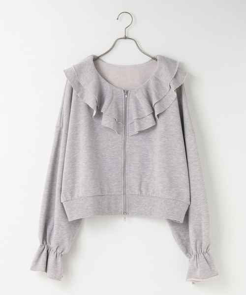 LOWRYS FARM（ローリーズファーム）の「フリルＺＩＰウラケ　636140（スウェット・レディース・グレー/アイボリー/ブラック・FREE）」の22枚目の写真