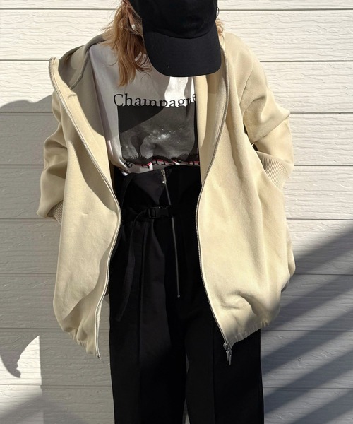 Q（キュー）の「スポンディッシュパーカー（パーカー・レディース・アイボリー/ブラック・MEDIUM）」の11枚目の写真