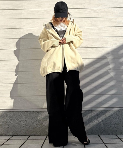 Q（キュー）の「スポンディッシュパーカー（パーカー・レディース・アイボリー/ブラック・MEDIUM）」の20枚目の写真