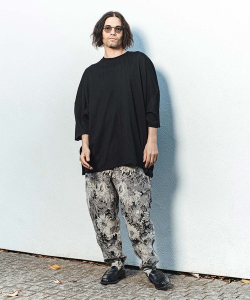 CAMBIO(カンビオ)の「mp14471- Botanical Gobelin Textile Wide Balloon Pants ワイドパンツ(S62526cmb)(その他パンツ・メンズ・グレー/オフホワイト/ブラック・L/M/S)」の6枚目の写真