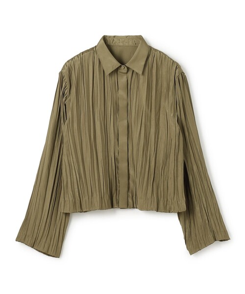 uncrave(アンクレイヴ)の「マシーンプリーツ シャツ(シャツ/ブラウス・レディース・ホワイト系/カーキ系/ブラック系・F)」の1枚目の写真