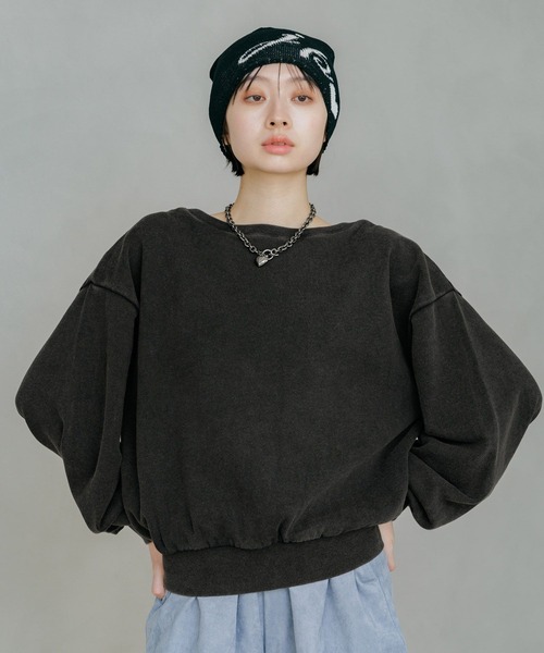 PAGEBOY（ページボーイ）の「2WAYネックスウェット（スウェット・レディース・オートミール/チャコールグレー/ブルー・FREE）」の8枚目の写真