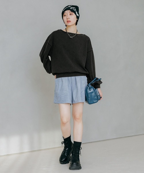 PAGEBOY（ページボーイ）の「2WAYネックスウェット（スウェット・レディース・オートミール/チャコールグレー/ブルー・FREE）」の4枚目の写真