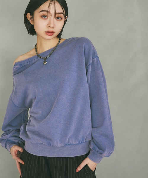 PAGEBOY（ページボーイ）の「2WAYネックスウェット（スウェット・レディース・オートミール/チャコールグレー/ブルー・FREE）」の11枚目の写真