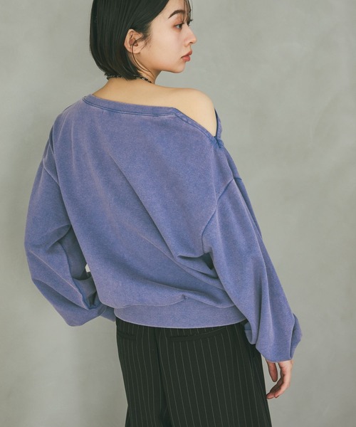 PAGEBOY（ページボーイ）の「2WAYネックスウェット（スウェット・レディース・オートミール/チャコールグレー/ブルー・FREE）」の12枚目の写真