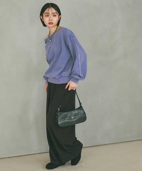 PAGEBOY（ページボーイ）の「2WAYネックスウェット（スウェット・レディース・オートミール/チャコールグレー/ブルー・FREE）」の9枚目の写真