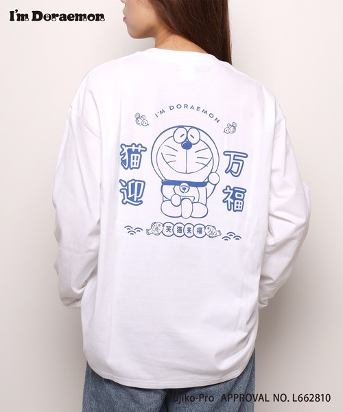 Flowering(フラワーリング)の「I’M DORAEMON/ロングスリーブTシャツ(Tシャツ/カットソー・レディース・ホワイト・M/L/XL)」の1枚目の写真