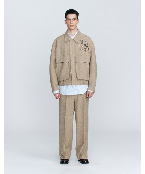 HEUTE(ホイテ)の「HERRINGBONE BOMBER JACKET (BEIGE)(ブルゾン・メンズ・ベージュ・L)」の2枚目の写真