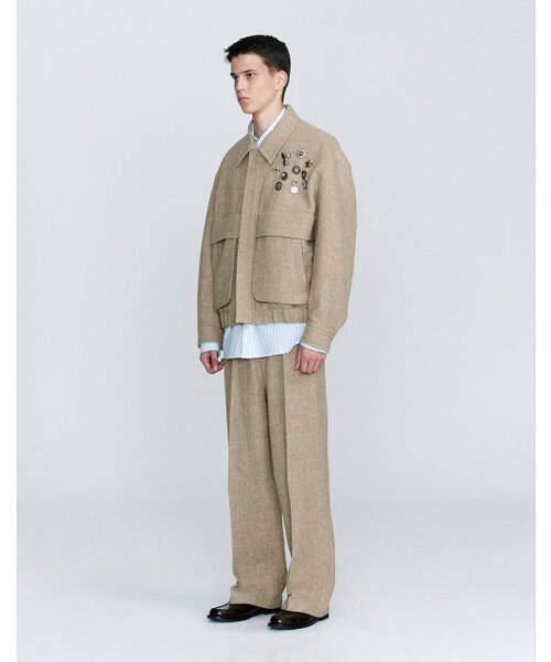 HEUTE(ホイテ)の「HERRINGBONE BOMBER JACKET (BEIGE)(ブルゾン・メンズ・ベージュ・L)」の3枚目の写真