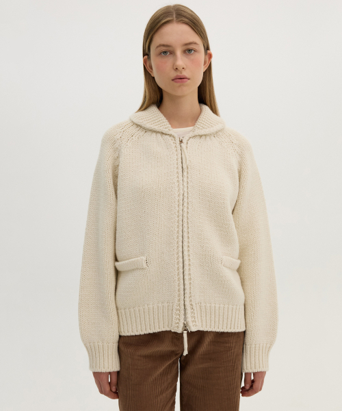 Basic Knit Zip-up_Ivory