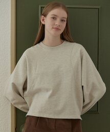 Curved Line Sweatshirt - Oatmeal