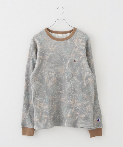 Champion(チャンピオン)の「Champion /チャンピオン LONG SLEEVE T-SHIRT(Tシャツ/カットソー・メンズ・カーキ/チャコールグレー・MEDIUM/LARGE)」の1枚目の写真