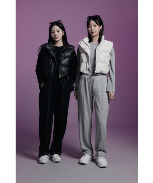APOSTROPHE COMMA(アポストロフィコンマ)の「レザー クロップ パディング ベスト (アイボリー)(ダウンベスト・レディース・その他・LARGE/MEDIUM/SMALL)」の4枚目の写真
