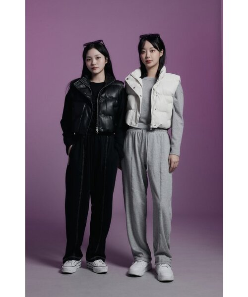 APOSTROPHE COMMA(アポストロフィコンマ)の「レザー クロップ パディング ベスト (アイボリー)(ダウンベスト・レディース・その他・LARGE/MEDIUM/SMALL)」の6枚目の写真