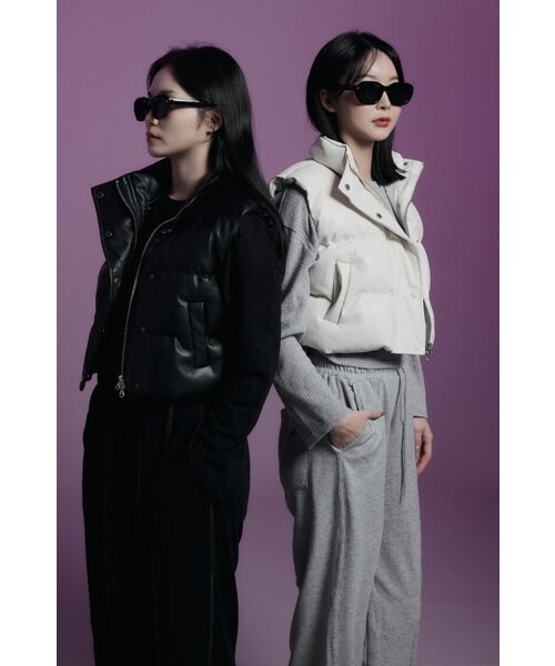 APOSTROPHE COMMA(アポストロフィコンマ)の「レザー クロップ パディング ベスト (アイボリー)(ダウンベスト・レディース・その他・LARGE/MEDIUM/SMALL)」の12枚目の写真