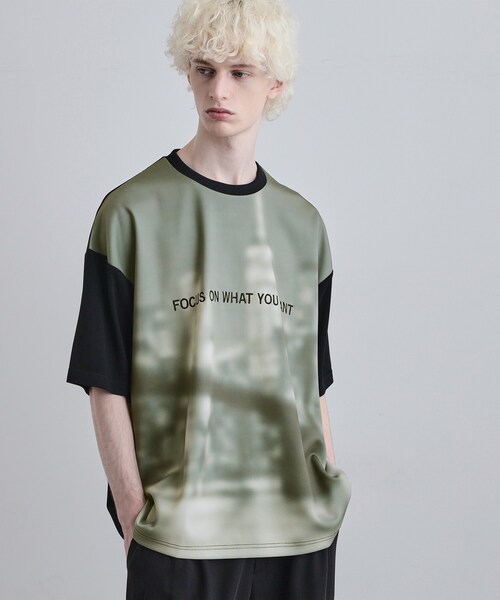 tk.TAKEO KIKUCHI（ティーケータケオキクチ）の「昇華転写ポンチカットソー（Tシャツ/カットソー・メンズ・ホワイト/グレー/ブラック・04/03/02）」の2枚目の写真