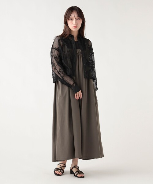 BEAMS HEART(ビームスハート)の「レギュラーカラー レース シャツ(シャツ/ブラウス・レディース・オフホワイト/ライム/ブラック・FREE)」の9枚目の写真