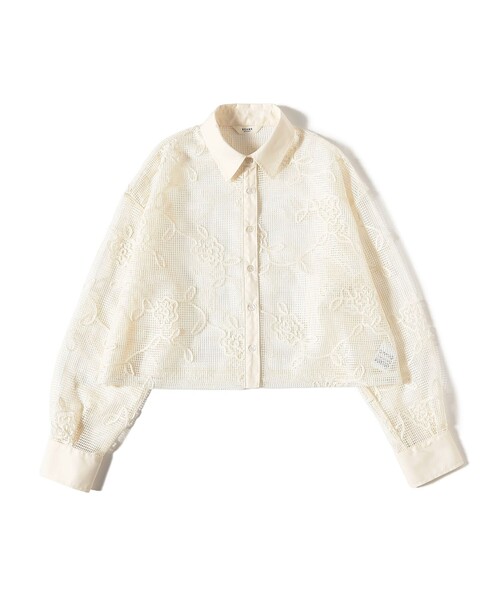 BEAMS HEART(ビームスハート)の「レギュラーカラー レース シャツ(シャツ/ブラウス・レディース・オフホワイト/ライム/ブラック・FREE)」の21枚目の写真
