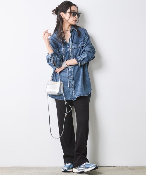 CHIC STYLE（シックスタイル）の「スパンテレコスリムパンツ＜大きいサイズ有＞シックスタイル（その他パンツ・レディース・ブラック/杢グレー・M/L/LL/3L/4L/5L）」の8枚目の写真