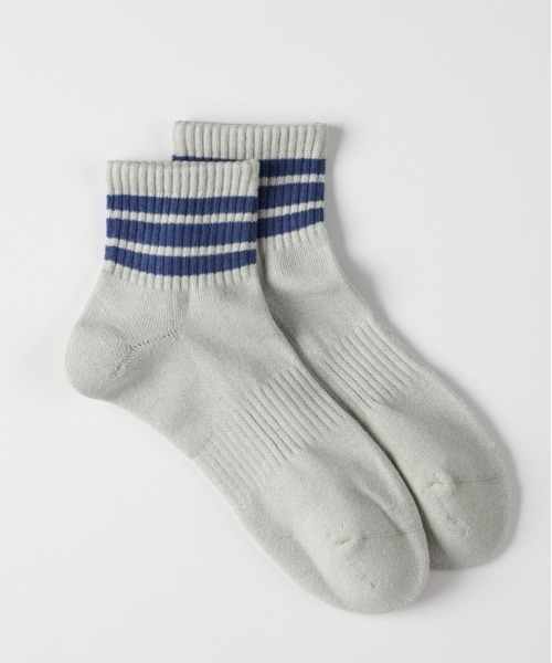 Right-on（ライトオン）の「【BASIC SOCKS】ラインリブ クウォーターソックス (吸汗速乾 / 抗菌防臭 / クッション性)（ソックス/靴下・メンズ・パープル/ピンク/グリーン/ホワイト/グレー・フリー）」の8枚目の写真