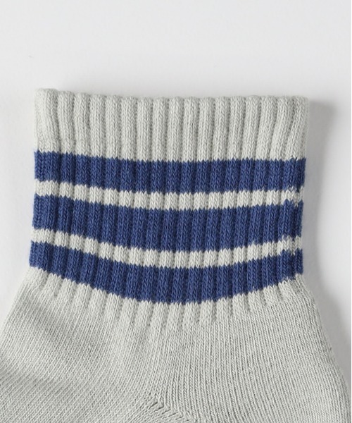 Right-on（ライトオン）の「【BASIC SOCKS】ラインリブ クウォーターソックス (吸汗速乾 / 抗菌防臭 / クッション性)（ソックス/靴下・メンズ・パープル/ピンク/グリーン/ホワイト/グレー・フリー）」の11枚目の写真