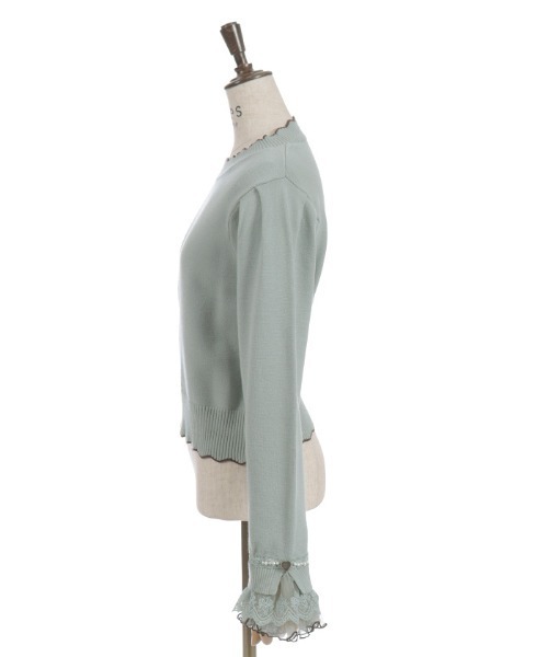 axes femme（アクシーズファム）の「ハート釦バイカラーニットプルオーバー（ニット/セーター・レディース・ピンク/ミント/キナリ・FREE）」の11枚目の写真