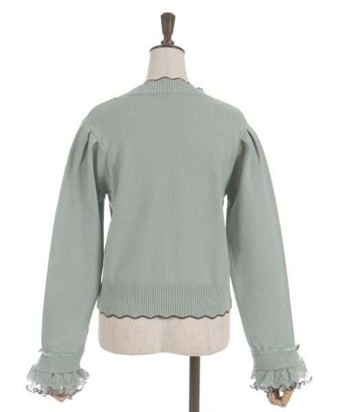 axes femme（アクシーズファム）の「ハート釦バイカラーニットプルオーバー（ニット/セーター・レディース・ピンク/ミント/キナリ・FREE）」の12枚目の写真