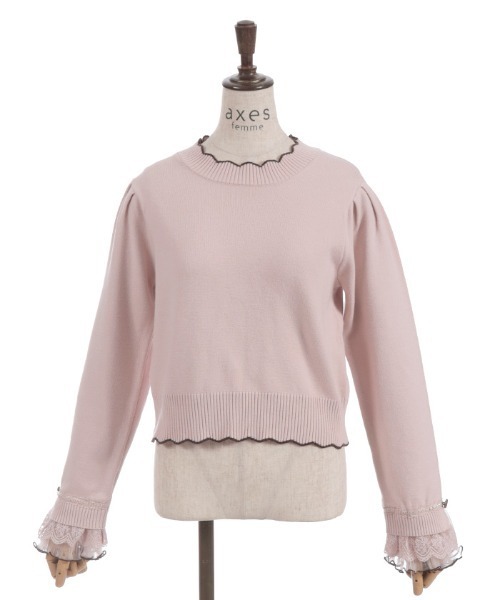 axes femme（アクシーズファム）の「ハート釦バイカラーニットプルオーバー（ニット/セーター・レディース・ピンク/ミント/キナリ・FREE）」の19枚目の写真