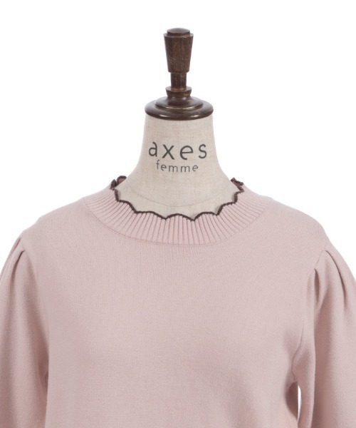 axes femme（アクシーズファム）の「ハート釦バイカラーニットプルオーバー（ニット/セーター・レディース・ピンク/ミント/キナリ・FREE）」の22枚目の写真