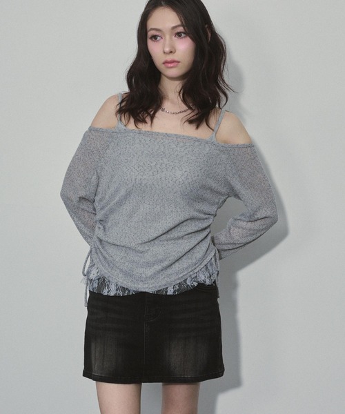 ENVYM（アンビー）の「Wボタン ストレッチ デニム ミニスカート（デニムスカート・レディース・ブルー/ブラック・SMALL/MEDIUM/LARGE）」の15枚目の写真