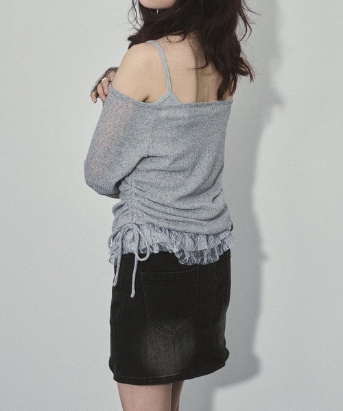 ENVYM（アンビー）の「Wボタン ストレッチ デニム ミニスカート（デニムスカート・レディース・ブルー/ブラック・SMALL/MEDIUM/LARGE）」の16枚目の写真