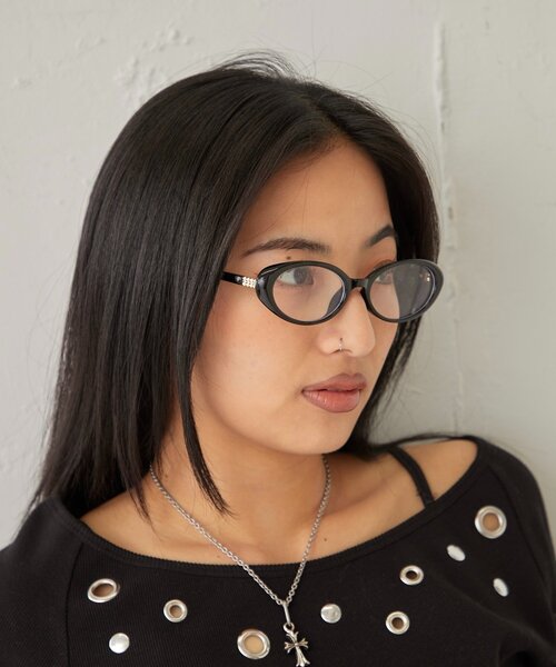 WHO'S WHO gallery(フーズフーギャラリー)の「オーバルグラス(メガネ・レディース・ブラック/ブラウン・FREE)」の5枚目の写真