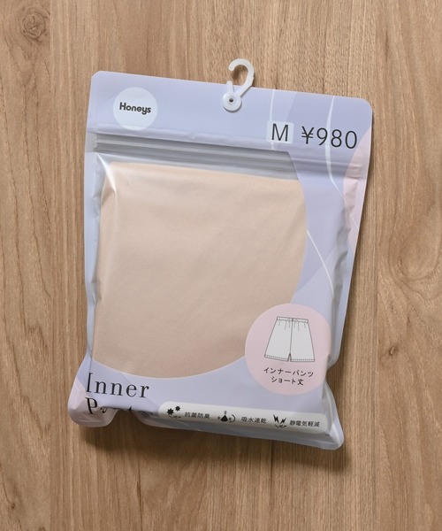 Honeys（ハニーズ）の「【吸水速乾・抗菌防臭・静電気軽減】インナーショートパンツ（インナーウェア/肌着・レディース・ベージュ/アイボリー/ブラック・L/M/S）」の21枚目の写真