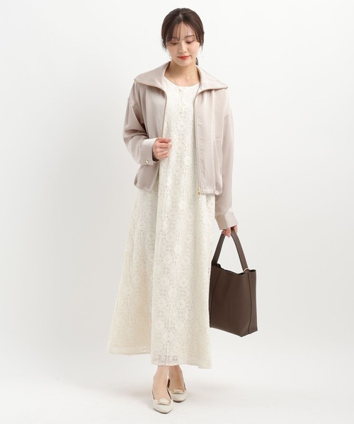 Andemiu（アンデミュウ）の「サテンブルゾン643040（ブルゾン・レディース・ネイビー/グレイッシュベージュ・FREE）」の10枚目の写真