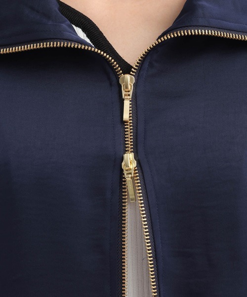 Andemiu（アンデミュウ）の「サテンブルゾン643040（ブルゾン・レディース・ネイビー/グレイッシュベージュ・FREE）」の21枚目の写真