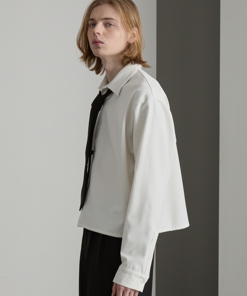 cussil(クシル)の「【cussil/クシル】ヘビードレープクロップドシルエットレギュラー長袖シャツ(シャツ/ブラウス・メンズ・ブラック/ホワイト・L/M/S)」の16枚目の写真